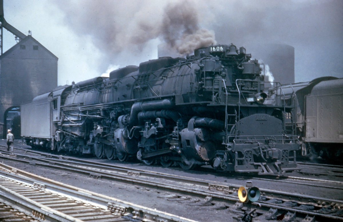 Chesapeake &amp; Ohio 2-6-6-6 #1606 (H-8) was photographed here by Bill Price at the terminal in Handley, West Virginia, circa 1951.

american-rails.com/2-6-6-6.html