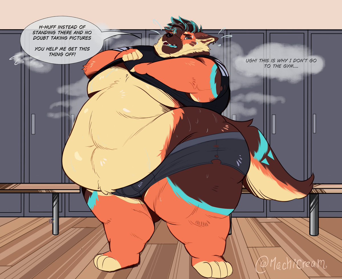 Huff you always huff take me here huff and just watch me suffer! That’s it I’m leaving and going to the Asian buffet across the street! Help me get my stuff off! (Amazing art by the amazing <a href="/mochi_cream38/">mochi🍡</a> Thank you so much!!!)