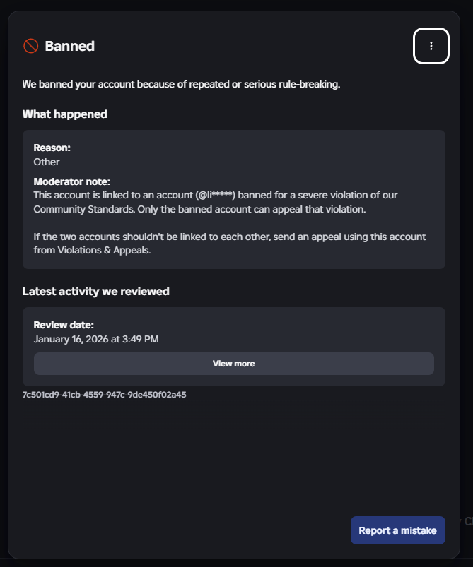 audri35334's tweet photo. @Roblox @Roblox You gave my 2018 account iilovvcattss an enforcement ban because of my sibling's ban. I had nothing to do with it and now you're refusing to accept my appeal from the originaly banned account.  

This system is definitely not fair for families under the same household. https://t.co/AugjucvJtf