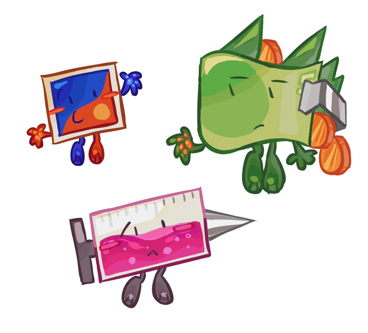 doodle of my 3 fav Bfdies #bfdi #bfdie