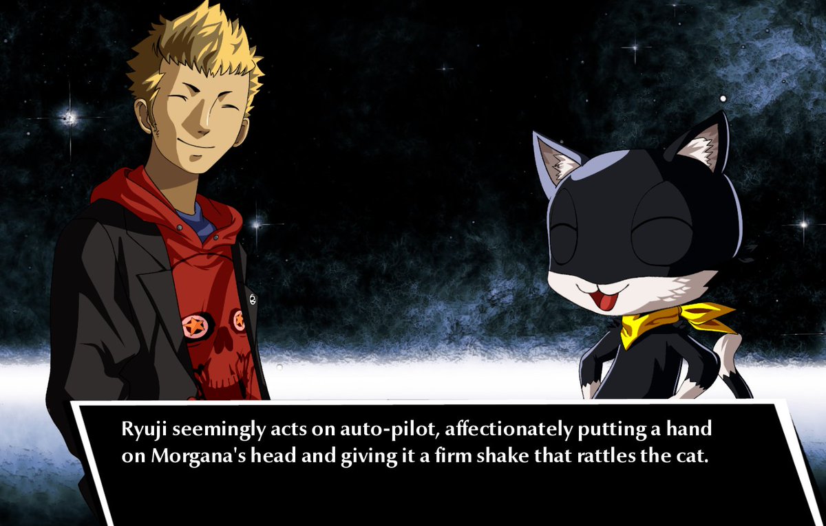 Buchaball's tweet image. My p2 inspired p5 fangame is already at 12k words put me down put me down