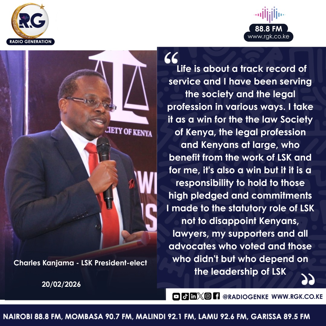 LSK President-elect, Charles Kanjama: This win for the Law Society of Kenya is a renewed pledge to uphold integrity, leadership, and the trust of every advocate and every Kenyan
#HomeOfHardTruths