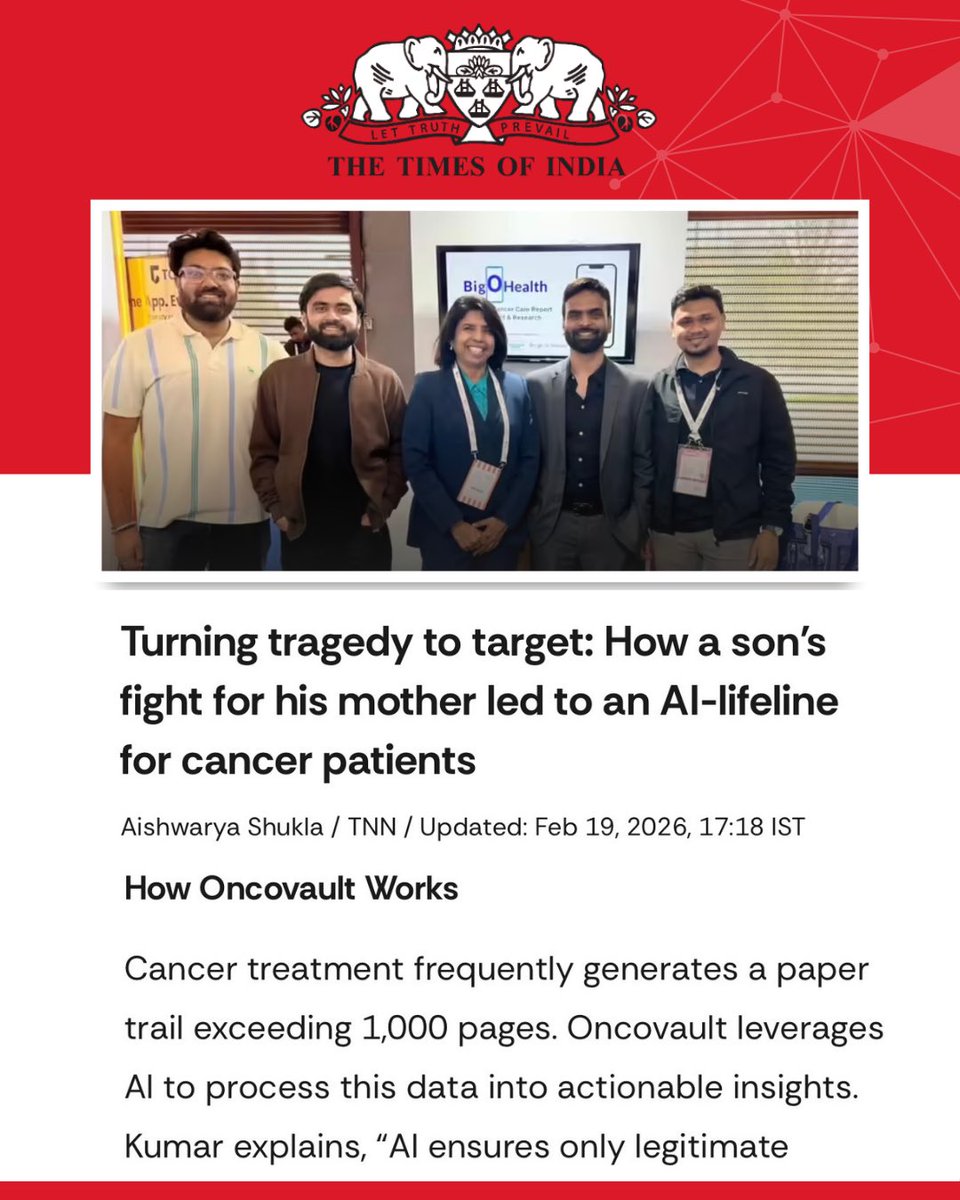 Grateful to The Times Of India  and NDTV  for highlighting our story.
If you are around, do visit us Hall 6, 341.  

#indiaaiimpactsummit2026 
#indiaai 
#toi #ndtv