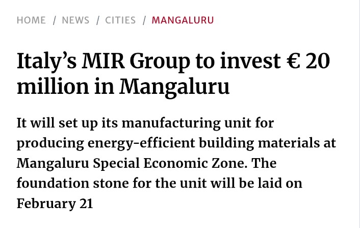 #MIR Group to set up Manufacturing unit for production of energy efficient building materials at #Mangaluru #SEZ

Link to the article:
google.com/amp/s/www.theh…

<a href="/aroorprashanth/">Aroor Prashanth Rao</a> <a href="/CShetty1710/">Chandrashekhar</a> <a href="/dumbupole/">mangalore tiles</a> <a href="/everyday_tulu/">Everyday തᤲളᤲ™</a> <a href="/galivaraStewie/">theStewie</a> <a href="/HelloMangalore/">Hello Mangalore</a> <a href="/JaisonDsouza21/">Jaison Dsouza</a> <a href="/ShineofaSmile1/">Coastal Flyer ✈️</a>