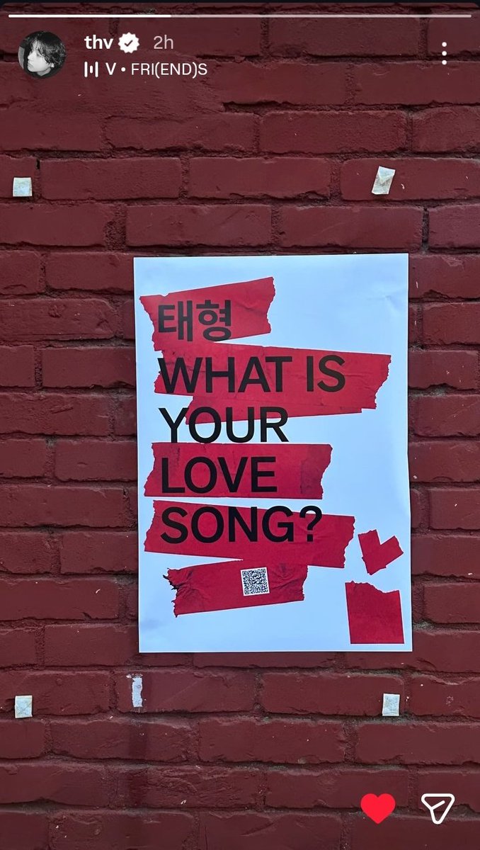 WHAT IS YOUR LOVE SONG? 태형 Taehyung: V - FRI(END)S 남준 Namjoon