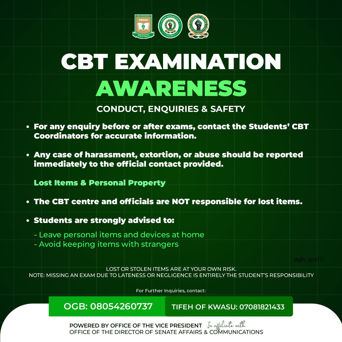 Students’ Union Senate Council, KWASU tweet media