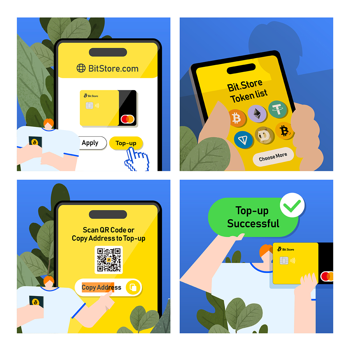 www_bit_store's tweet photo. Wanna top-up your crypto into #BitStore card? Easy!

👤Log in to your account on https://t.co/cS2t8kvadA
☝️Click "Top-up" &amp; choose the cryptocurrency 
🔍Scan the QR code/ Copy the address 
✅ Top-up successful! Enjoy seamless crypto spending with your #BitStoreCard! https://t.co/wIH9cp595C