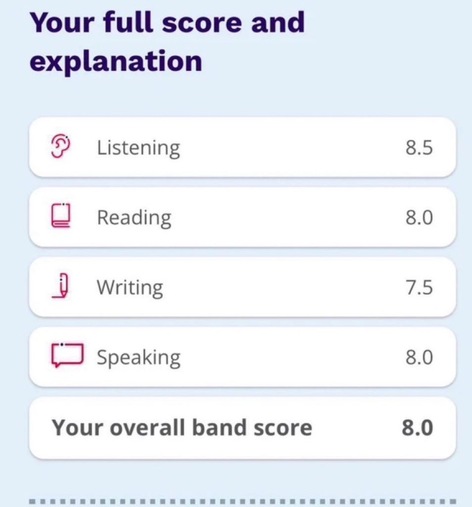 รีวิวคะแนนนักเรียน ielts intensive 
ปังมากกกกก
Overall 8.0🥳🩷✅

#สอบielts #ติวielts #สอนielts #ติวเตอร์ภาษาอังกฤษ #สถาบันสอนพิเศษ #ติวเตอร์ #สอบเข้ามหาลัย #tcas68 #cutep #สอบsat #dek68
