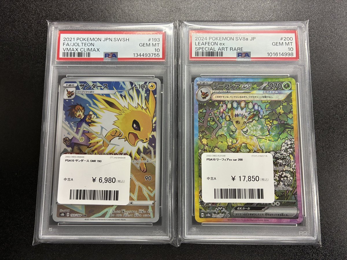 🦖入荷情報🦖 サンダースとリーフィア入荷いたしました‼️^_^^_^ 気に