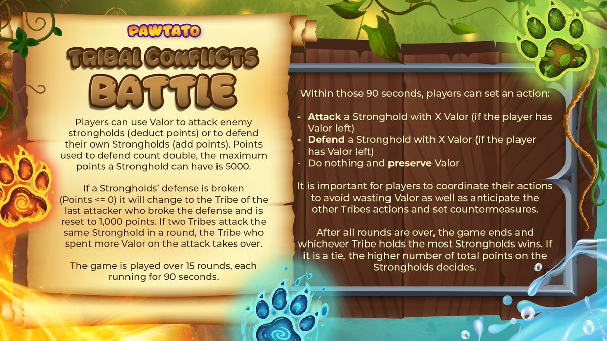 𝗧𝗵𝗲 𝗳𝗶𝗿𝘀𝘁-𝗲𝘃𝗲𝗿 𝗧𝗿𝗶𝗯𝗮𝗹 𝗖𝗼𝗻𝗳𝗹𝗶𝗰𝘁 𝗶𝘀 𝗮𝗹𝗺𝗼𝘀𝘁 𝗵𝗲𝗿𝗲 - 𝗕𝗲 𝗥𝗲𝗮𝗱𝘆! ⚔️

Players will need strategy, coordination, and timing to attack enemy Strongholds or defend their own. The battle runs over 15 rounds, and the Tribe holding the most