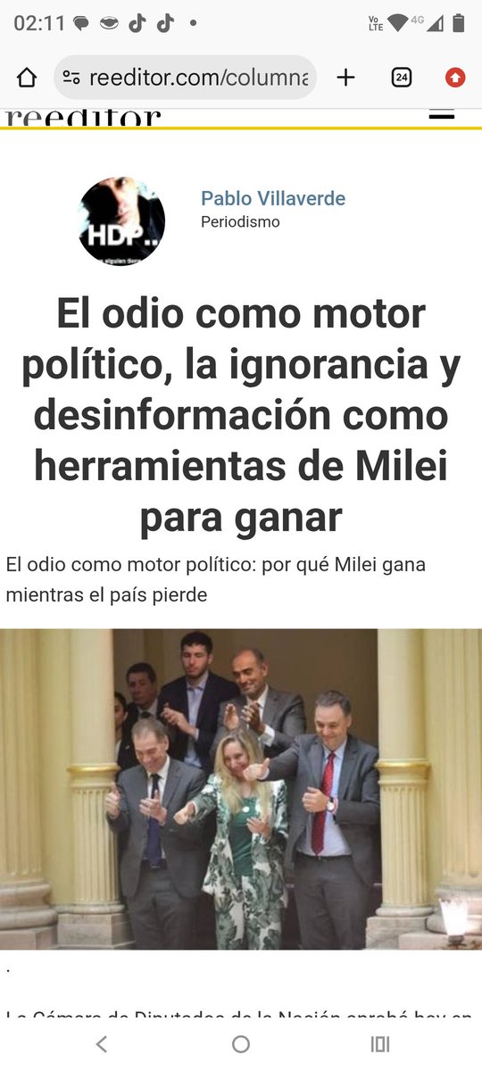 Mi nota de esta semana:
"El odio como motor político.."
Escrita por Pablo Villaverde 
Edición <a href="/yedcazar/">Yed Cazar</a> Escritora.