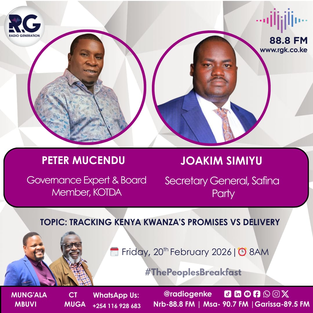 Tracking Kenya Kwanza's promises vs delivery...
Guests: Peter Mucendu &amp; Joakim Simiyu

#ThePeoplesBreakfast
#HomeOfHardTruths 
<a href="/ctmuga/">CHARLES T MUGA</a> &amp; <a href="/mungalambuvi/">Paul Mung'ala Mbuvi</a>