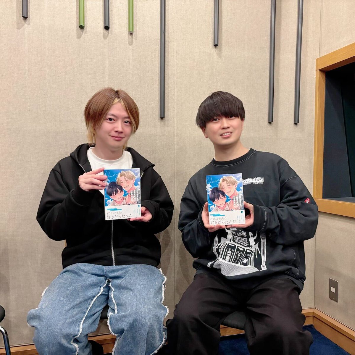 _bachisagii's tweet photo. Isagi and Bachira's VAs recording a BL together was not on my 2026 bingo card https://t.co/juiufCouwb