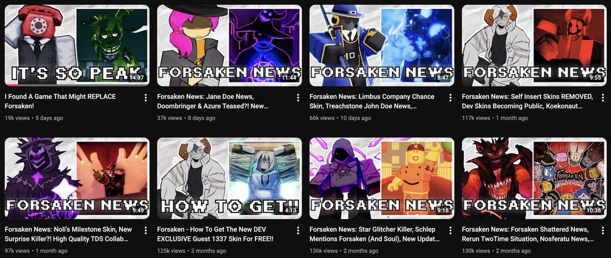 Forsaken_News's tweet image. A little message to those Forsaken News farm or AI slop channels, as I'm sure they're reading this, get out of here.

I personally like to support actual Forsaken News content creators, like TMGBoom or Gt Ghost, even if they don't post every day, they get their news right.