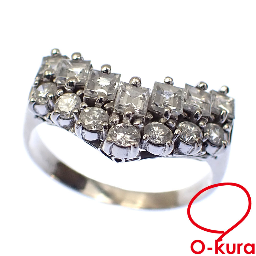 Pt900 ダイヤモンド V字 リング 5.4g 販売中です✨ O-kuraOnline