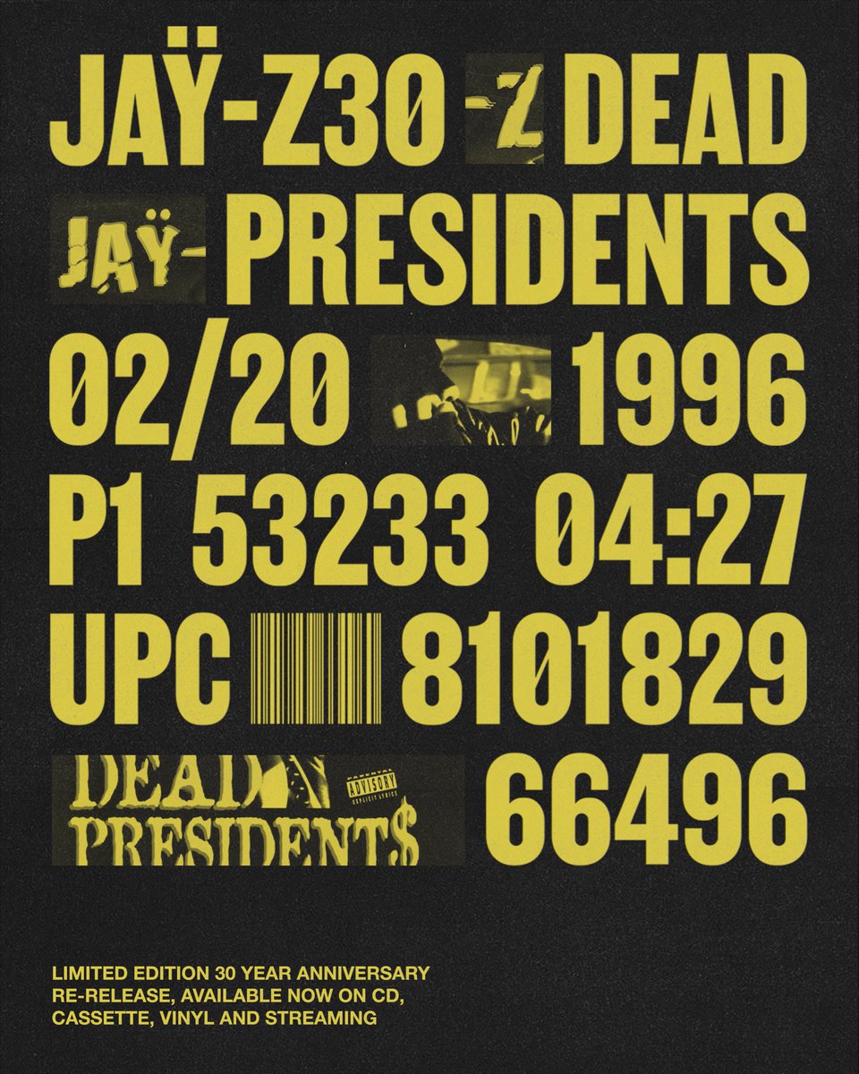 JAŸ-Z “Dead Presidents”
Now streaming for the first time.
JAYZ30.com
