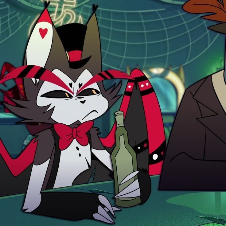 kaichiiix's tweet photo. He has very chubby cheeks. #Husk #HazbinHotel https://t.co/XT5fJI0jtD