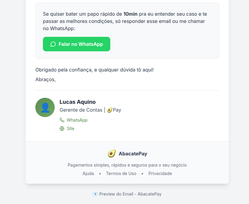 jayp_xgh's tweet photo. @abacatepay 

@ChristoPy_  @LucasZago16 

Achei até que fosse um e-mail malicioso, bora dar uma melhorada na apresentação dessa email ? 

Mais me espantou do que atraiu hahaha  Vou deixar uma sugestão que fiz em 10 min com FigmaMake, tmj! https://t.co/wIxJzUNkox