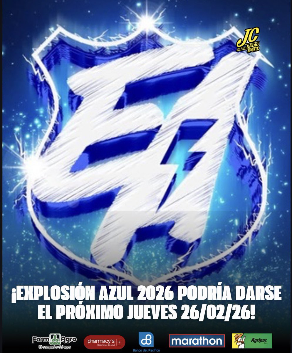JCRadioSports_'s tweet image. 🔵¡ATENTI HINCHAS AZULES! ⚡️🔵

Con la suspensión de la primera fecha de LigaPro, la explosión azul se reactiva y podría darse el próximos jueves 26/02/26. 

#CSE #ExplosionAzul #JCRadioSports