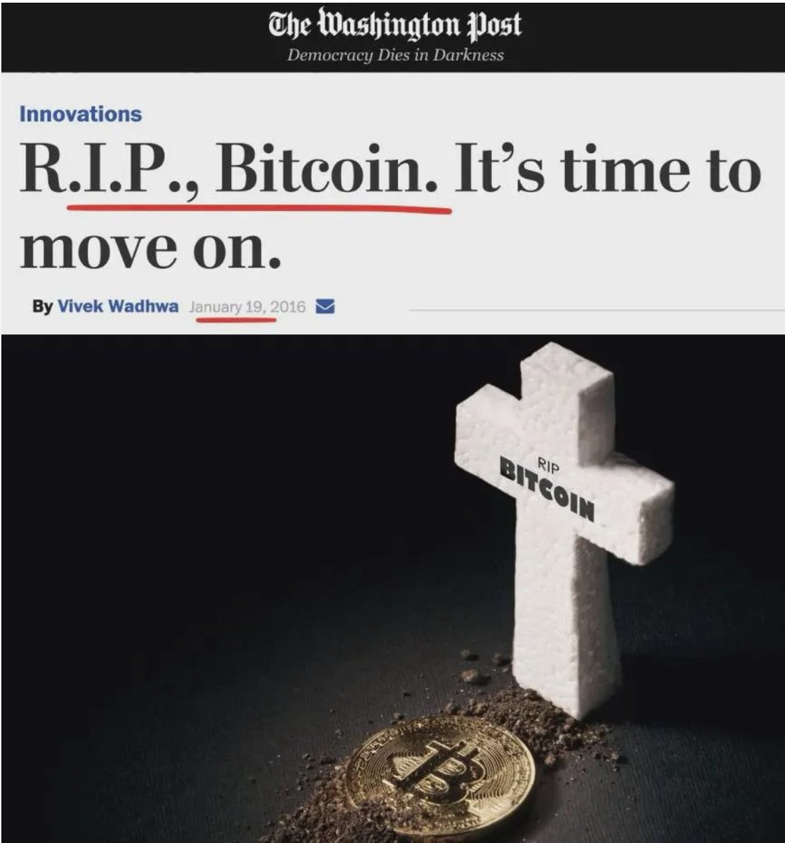 To all those AI bots and trolls out there, thanks for doing gods' work and enabling us to buy cheap Bitcoin with your bs "Bitcoin is Dead" narratives. 🙏

Bitcoin has been declared "dead," a "dud," worthless, a Ponzi scheme, or doomed to zero literally hundreds of times since its
