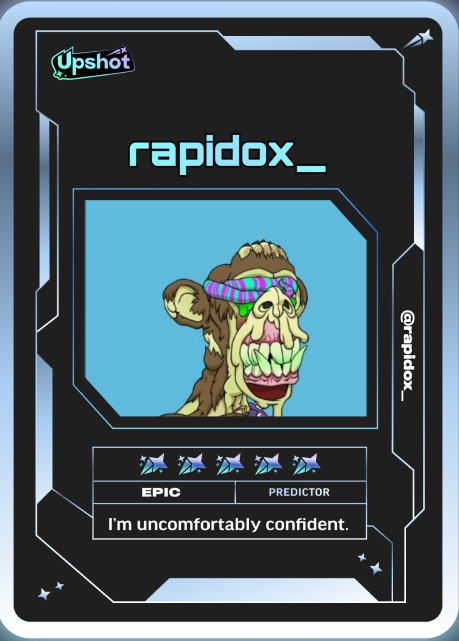 Let’s join as well — maybe there will be a surprise 😉

Welcome to Prediction Play on <a href="/upshot_cards/">Upshot</a>

Your turn 👇
 beta.upshot.cards/?code=21a46b25