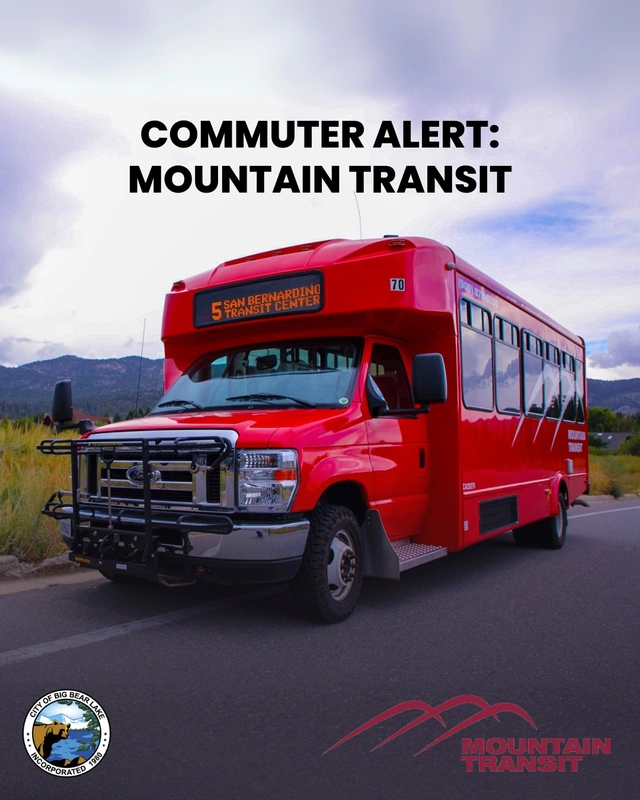 COMMUTER ALERT⁠
⁠
Effective February 19th at 4:30 p.m. until further notice, Rim Route 2 will not service the Blue Jay, Aqua Fria and Twin Peaks areas and Rim Route 6 OTM will not service the Blue Jay area due to hazardous road conditions.⁠
⁠
Check mountaintransit.org and