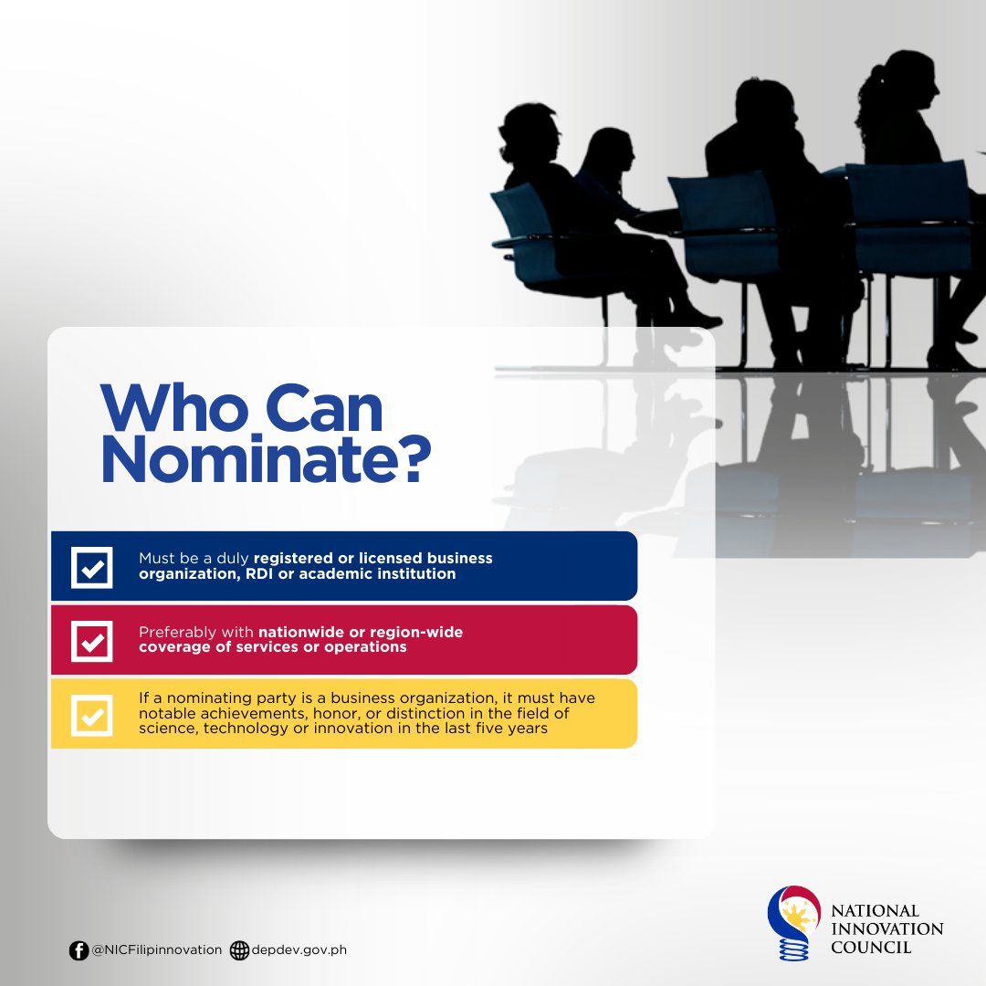 depdevregion7's tweet photo. 𝗡𝗢𝗪 𝗢𝗣𝗘𝗡: 𝘾𝙖𝙡𝙡 𝙛𝙤𝙧 𝙉𝙤𝙢𝙞𝙣𝙖𝙩𝙞𝙤𝙣𝙨 𝙛𝙤𝙧 𝙩𝙝𝙚 𝙀𝙭𝙚𝙘𝙪𝙩𝙞𝙫𝙚 𝙈𝙚𝙢𝙗𝙚𝙧𝙨 𝙤𝙛 𝙩𝙝𝙚 𝙉𝙖𝙩𝙞𝙤𝙣𝙖𝙡 𝙄𝙣𝙣𝙤𝙫𝙖𝙩𝙞𝙤𝙣 𝘾𝙤𝙪𝙣𝙘𝙞𝙡

Read the details below or scan the QR codes. https://t.co/LxK25h5lUa