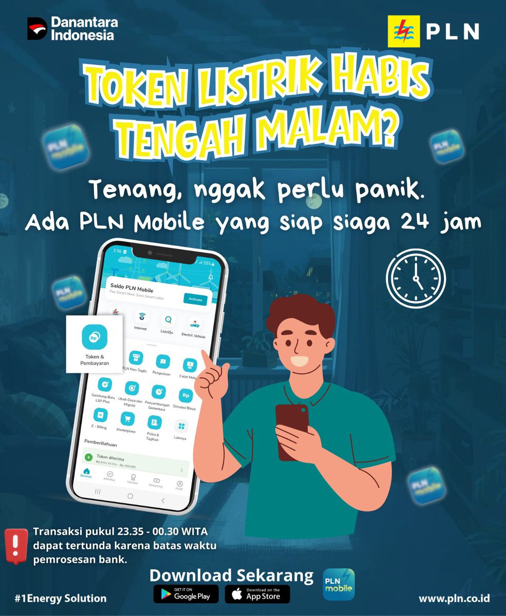 No panik. No ribet. No drama.

Token listrik habis?
Langsung buka PLN Mobile.

Beli token 24/7, praktis dalam genggaman 📱⚡
Hidup tetap terang, aktivitas tetap jalan.

#PLNMobile #SemuaMakinMudah #PLNUIDSulselrabar #PLNUntukSemua #PLNUntukIndonesia