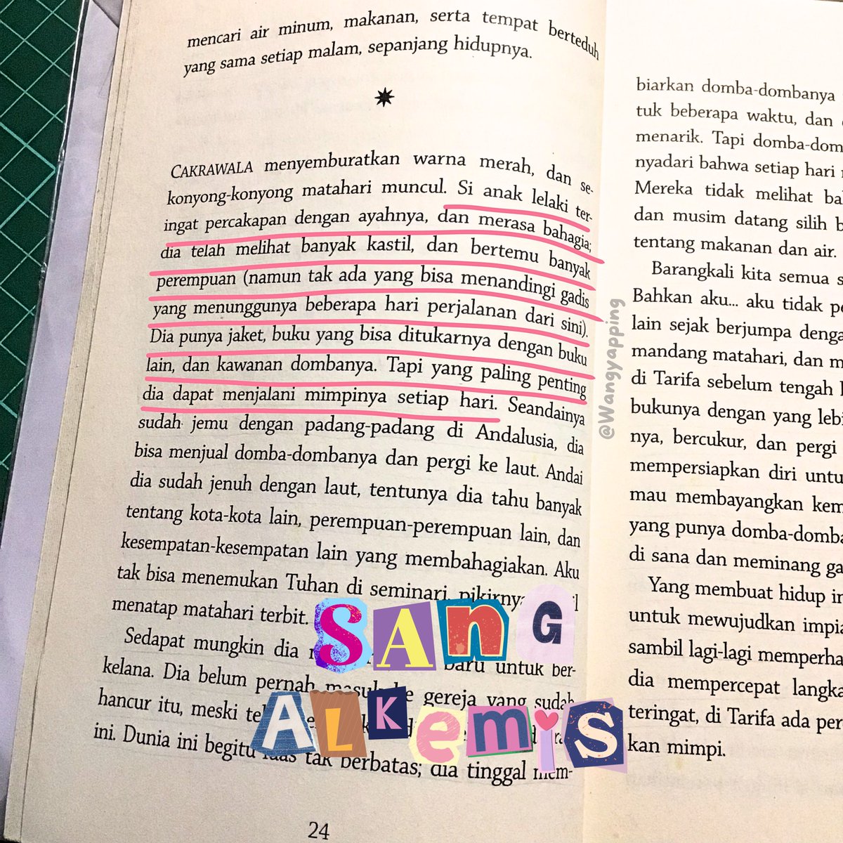 wangyapping's tweet image. Kadang aku ragu sama jalan karierku sendiri. Jualan aksesoris nih bukan pilihan yang dianggap aman. 

Di alkemis nih, tokohnya tetap jadi penggembala karena di situ dia bisa keliling ngeliat dunia yang lebih luas. Bukan karena itu bikin kaya, tapi karena itu ngebuat dia merasa