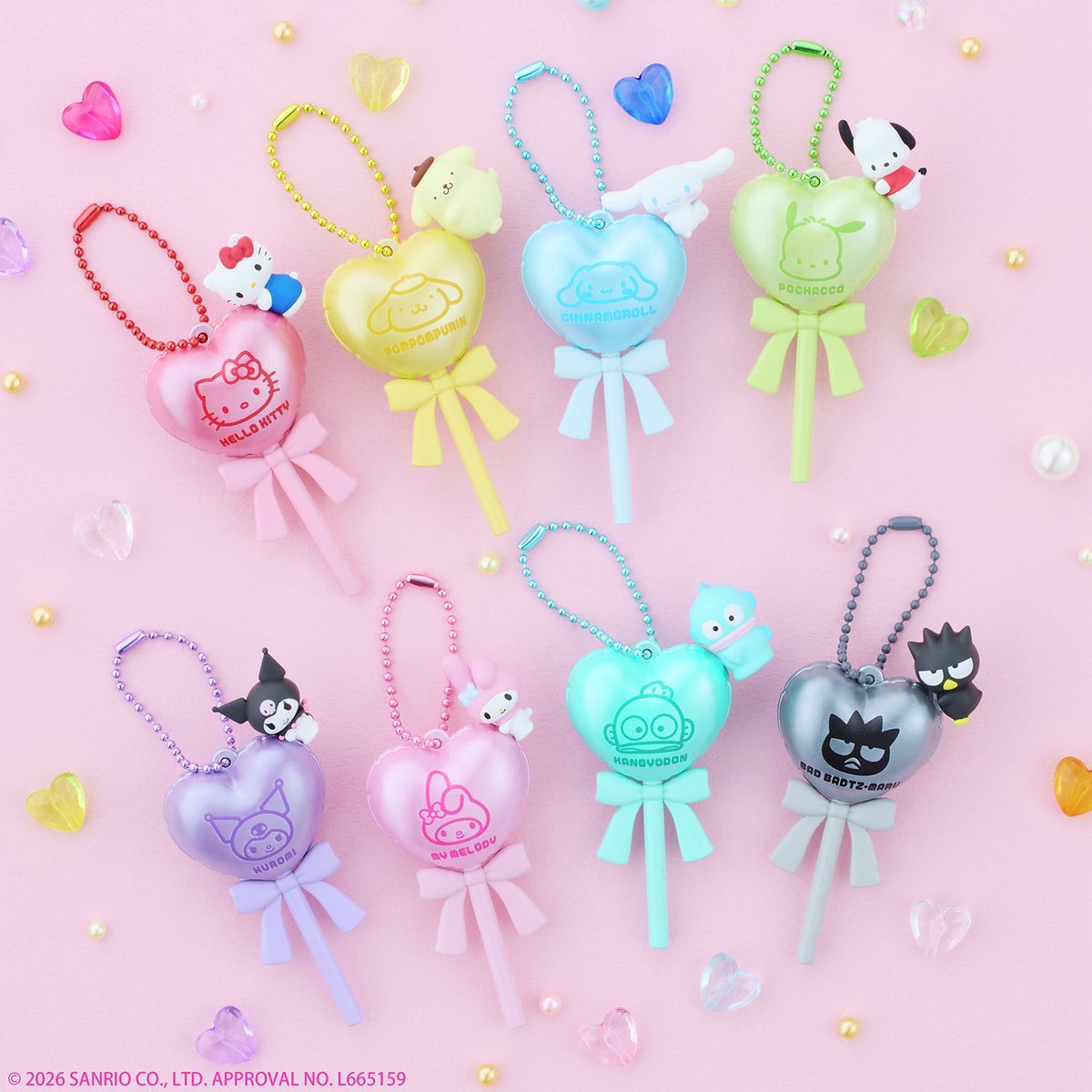 japancapsuletoy's tweet photo. 【サンリオキャラクターズ バルーンポップチャーム&amp;グミ】 
8月発売の食玩。
https://t.co/YetQyleOts #pr

※全8種・税込396円 https://t.co/O8op4RizPi