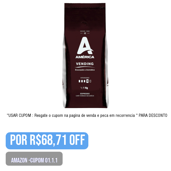 .
🛒 Compre aqui 👉🏽 amazon.com.br/gp/product/B07…
.
💥🌟PRECINHO DA AMAZON-Cupom-01.1.2 Café Torrado em Grãos América 1Kg, Vending
.
Use o cupom: Resgate o cupom na pagina de venda e peca em recorrencia  (na tela de pagamento)
.
😱 por R$68,71
.
.
💢 PROMOÇÃO OSCILANDO