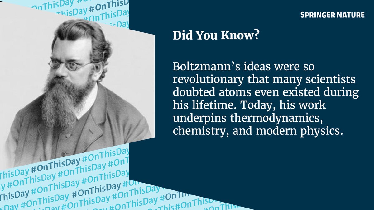 Born #OnThisDay in 1844, Ludwig Boltzmann transformed how we understand the physical world. Today, we celebrate the physicist who helped found statistical mechanics, revealing how the behavior of atoms shapes heat, energy, and matter itself. 🔬