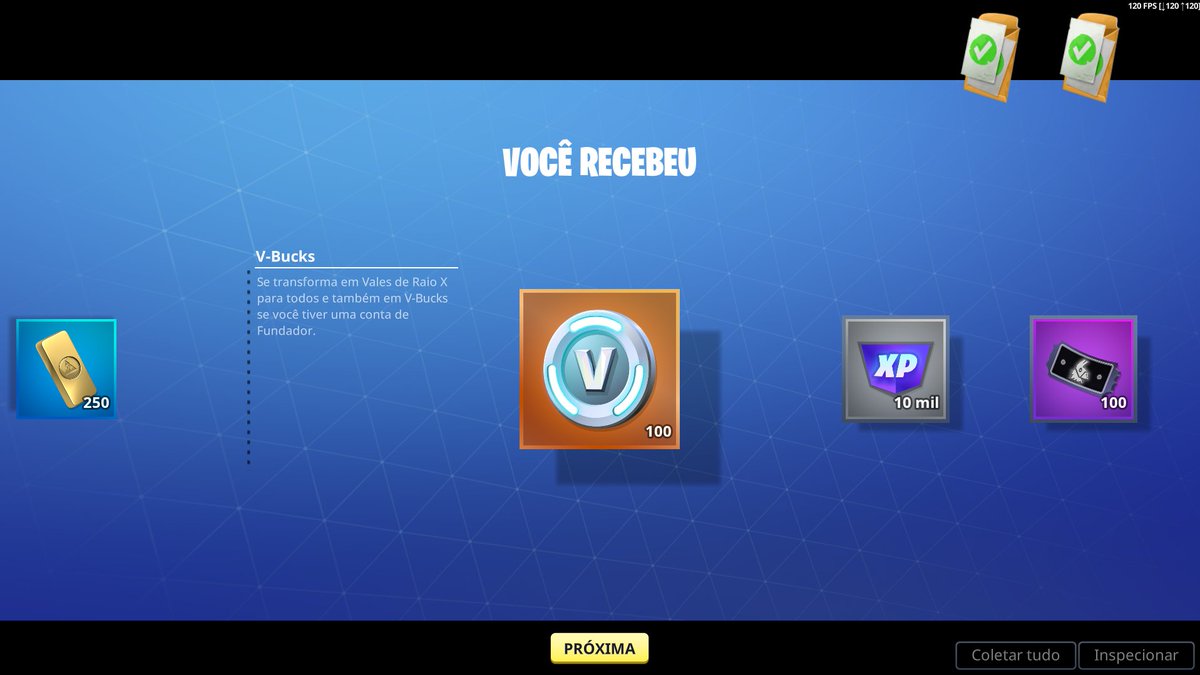 Meus primeiros vbucks ganhos como fundador 🥹 #Fortnite