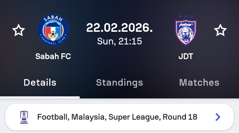 HotpotFootball's tweet image. Going to watch a Malaysia Super League match of Sabah FC vs JDT in Kota Kinabalu on Feb 22. This will be my first time watching a match in Malaysia. Can't wait!🇲🇾

#JDT #MSL
