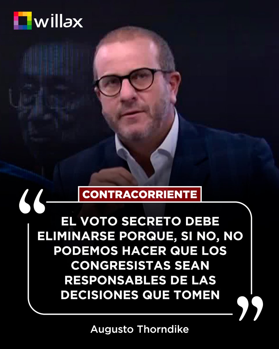 Augusto Thorndike: "El voto secreto debe eliminarse porque, si no, no podemos hacer que los congresistas sean responsables de las decisiones que tomen"
#ContraCorriente #AugustoThorndike #JoséMaríaBalcázar