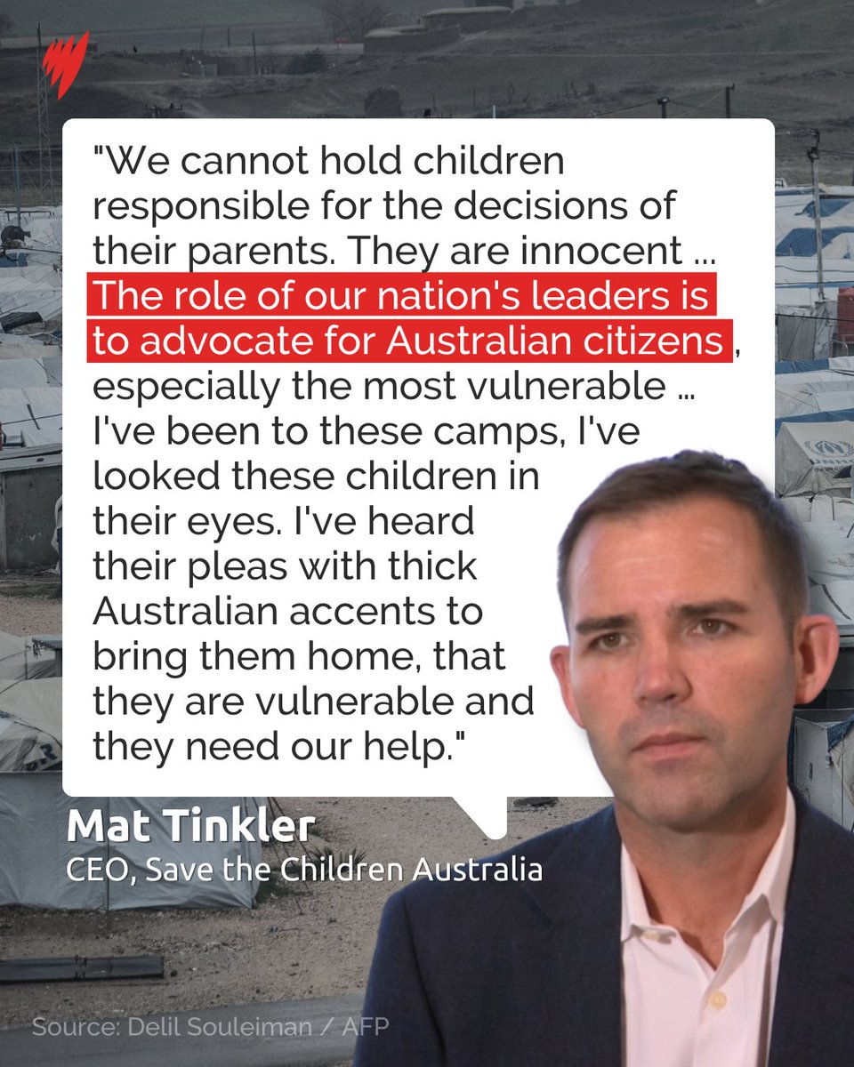 Australian women and children that have been detained in a Syrian camp since 2019 are "devastated" after the federal government announced it will not assist their return home, Save the Children Australia CEO Mat Tinkler says.

Learn more: bit.ly/4tZmAeu