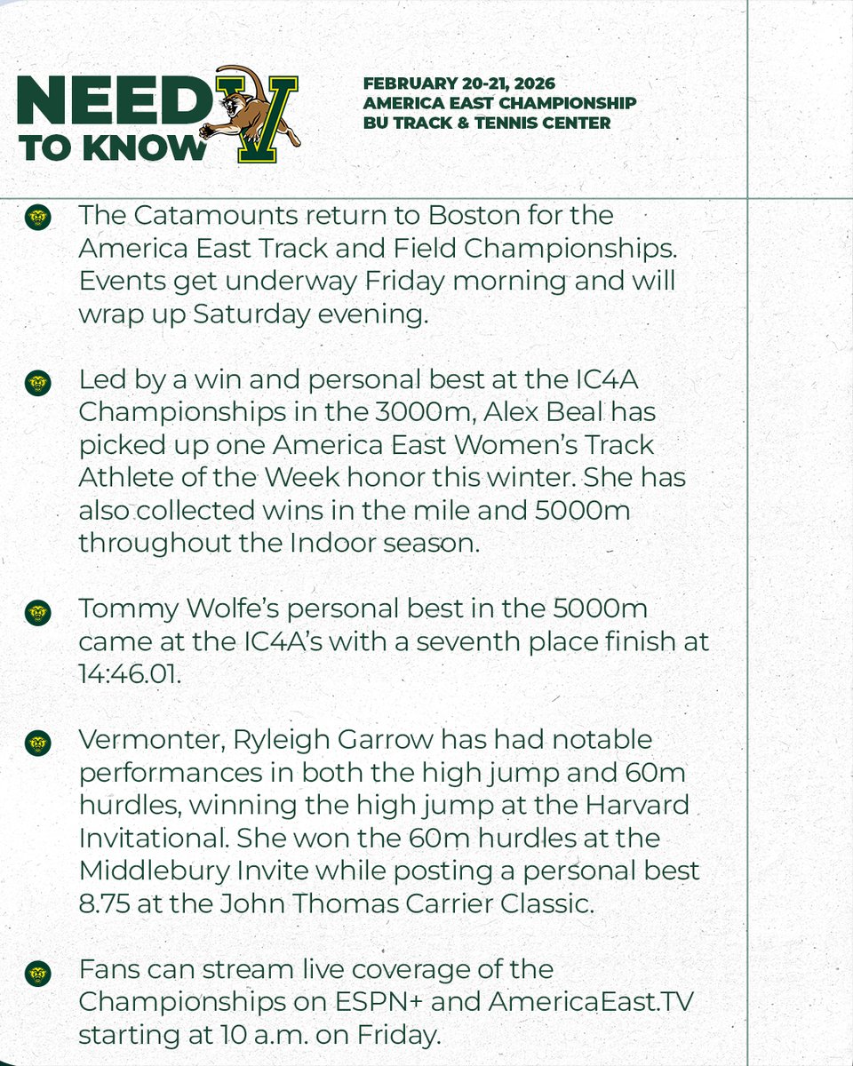 UVM Track & Cross Country tweet media