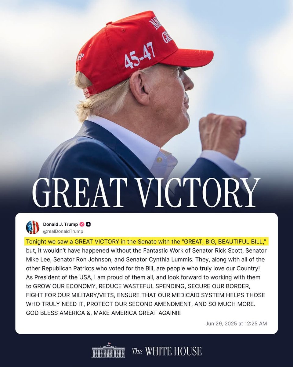 VisionInVogueAS's tweet photo. @WhiteHouse⚓️⛽️ - @AmericasNavy, @America250,  @USNavy, @NigerianNavy, @AppleTV, @BasicAppleGuy #Navy GREAT VICTORY in the #Senate with the “GREAT, BIG, BEAUTIFUL BILL,” Fantastic Work of Senator Rick Scott, United States Senator @MikeLee , PROTECT OUR  !" –  @POTUS, @POTUS45 https://t.co/YsQCmRAyXX