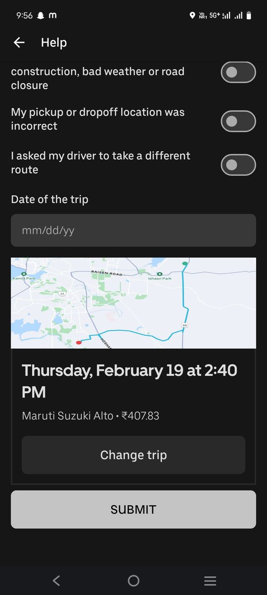UnnatiPawa43350's tweet image. Extremely disappointed with @Uber_India. Ride was booked for ₹225 but I was charged ₹407 without any prior notice. Current fare shows ₹268. No response from customer support. Please check this fare difference. Screenshots attached. #UberIndia #UnfairFare