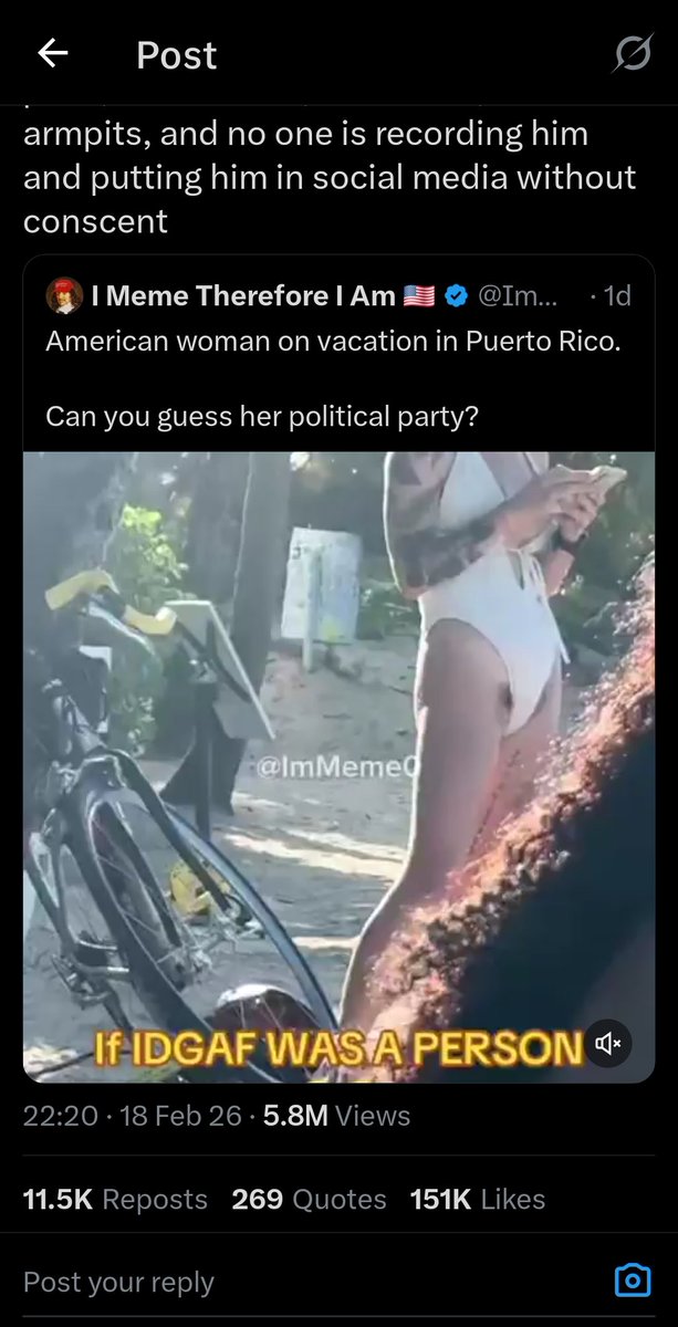 Her pubes are hanging out at the beach shut the fuck up you arrogant little cunt