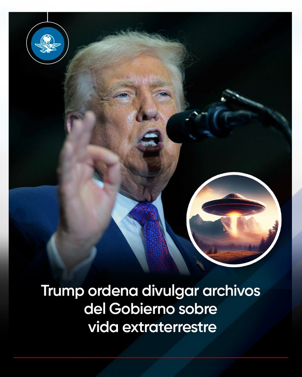 El_Universal_Mx's tweet photo. 📌¡Expedientes secretos Trump!👽

🛸 🇺🇸 El presidente de Estados Unidos anunció que ordenará al gobierno a revelar toda la información relacionada con vida extraterrestre.

Esta instrucción se da luego de que, en días pasados, el exmandatario Barack Obama afirmara en el pódcast de Brian Tyler Cohen que estos seres "son reales"