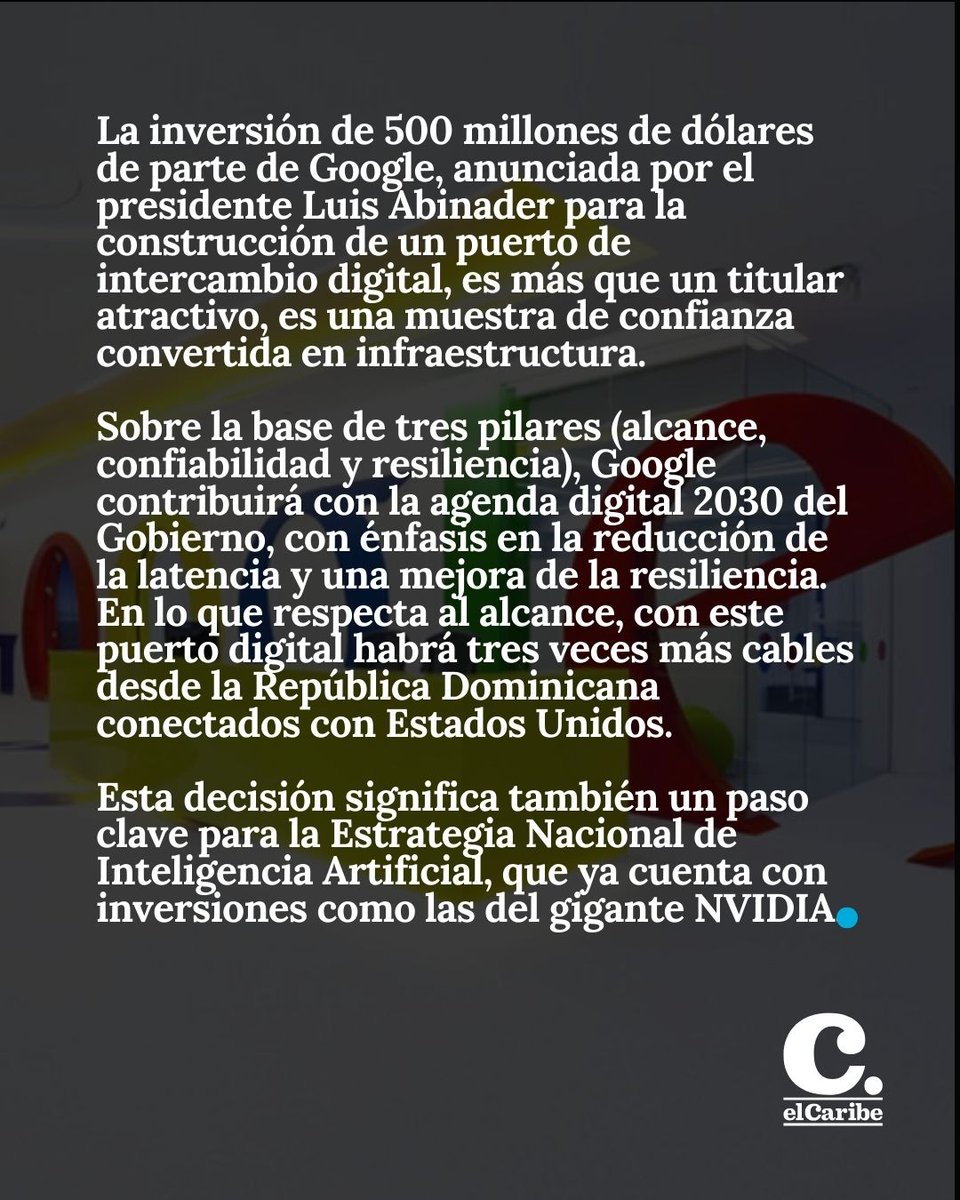 ElCaribeRD's tweet photo. #elCaribe te invita a leer su #editorial: Si Google apuesta por la RD, algo ve https://t.co/r4h2vtbOYE