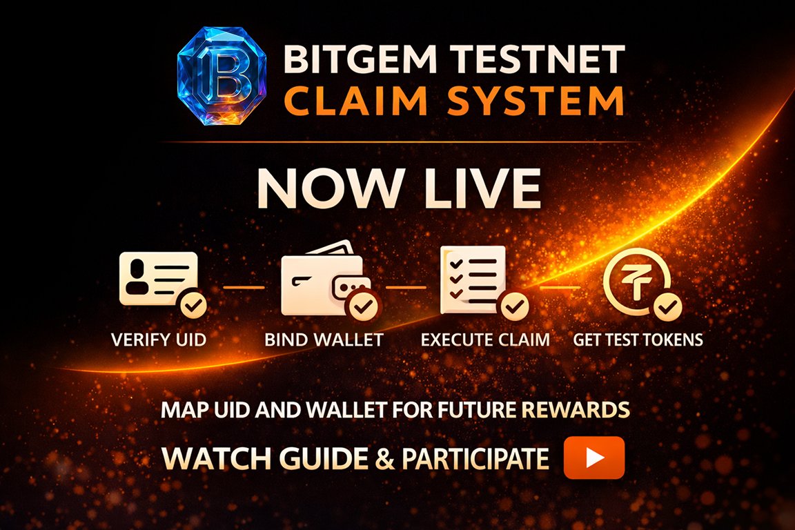 Bitgem Testnet Claim System is now live.
Verify your UID, bind your wallet, and execute your claim on BSC Testnet. This phase prepares the foundation for upcoming features and future rewards.
full Update here
t.me/bitgase/291