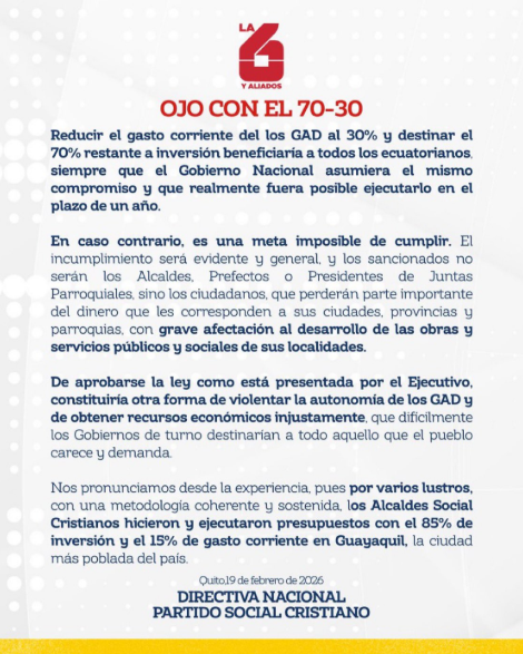 EcEnDirecto's tweet image. #ATENCIÓN 
"Reducir el gasto corriente de los #GAD al 30% y destinar el 70% restante a inversión beneficiaría a todos los #ecuatorianos siempre que el #Gobierno nacional asumiera el mismo compromiso y que realmente fuera posible ejecutarlo en el plazo de un año. En caso