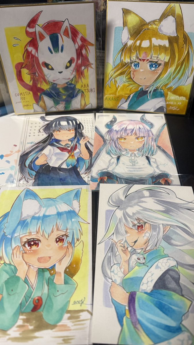 今回用意した原画と色紙です 価格はお尋ねくださいませm(_ _)m #原画