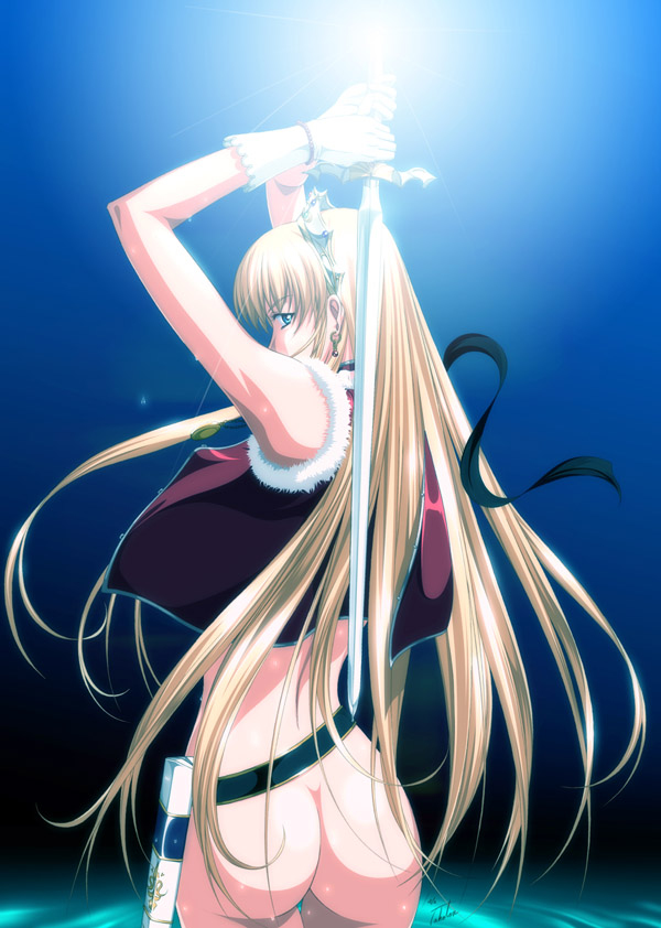 #これを見た人は我に続いて剣を抜け
剣を塗るのって楽しいですよね～。😉
艶加減や光の反射とか考えたり色々とワクワクします。
でもいざ塗ってみると難しくて、覆い焼きと影の加減が非常にシビア。😦
未だに塗りながら勉強みたいな感じ?🙄 