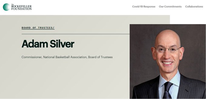 NBA Commissioner Adam Silver is a Rockefeller Foundation trustee      

That explains a lot about the NBA