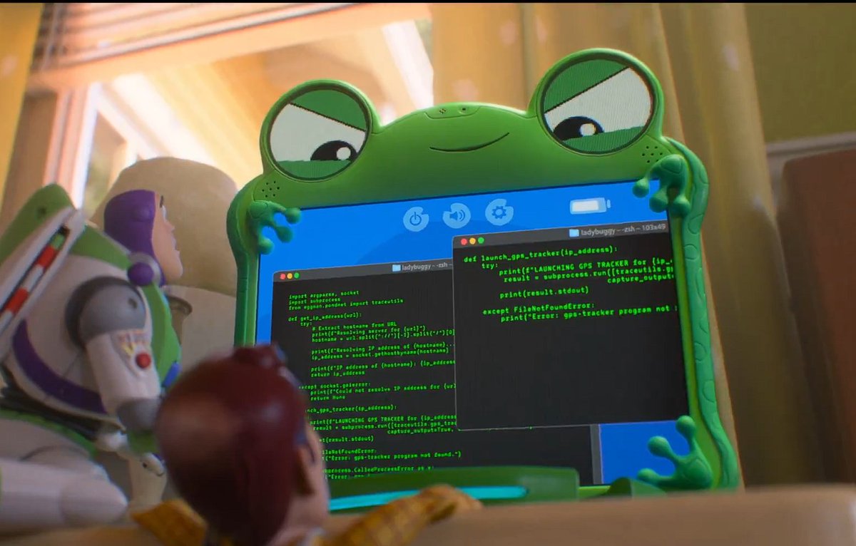 En el trailer de Toy Story 5 la tableta está usando ZSH y Python. Encima es código funcional, lmao.