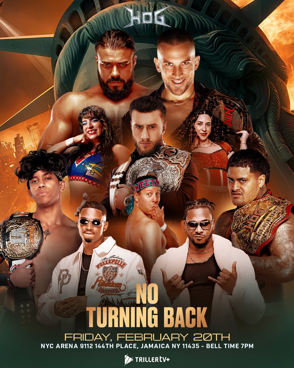 TOMORROW 🔥

New York City… we’re setting the tone for 2026.

FIRST NYC SHOW OF THE YEAR.
NO TURNING BACK.

7PM EST — SHARP. | #TrillerTV+ ⬇️
trillertv.com/watch/hog-no-t…