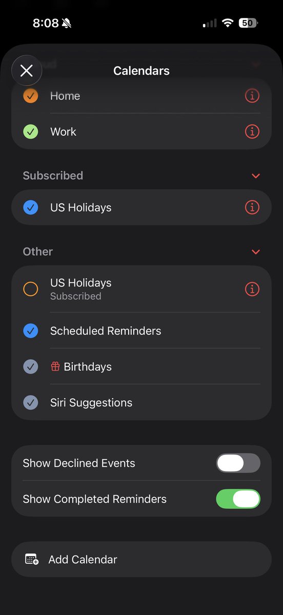 ChaseSmif's tweet photo. @QuaverSunlamp @mark_petereit @OldRowSwig Unsubscribe from Apple’s garbage “US Holidays” under other in your calendar app settings. I subscribed to a basic Christian and US holiday calendar that I found on calenderlabs website. https://t.co/QEAa2BGGrc